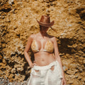 Wild Heart — Citrine crystal and Tigers Eye neck tie hat, handmade in England by Satori Collection